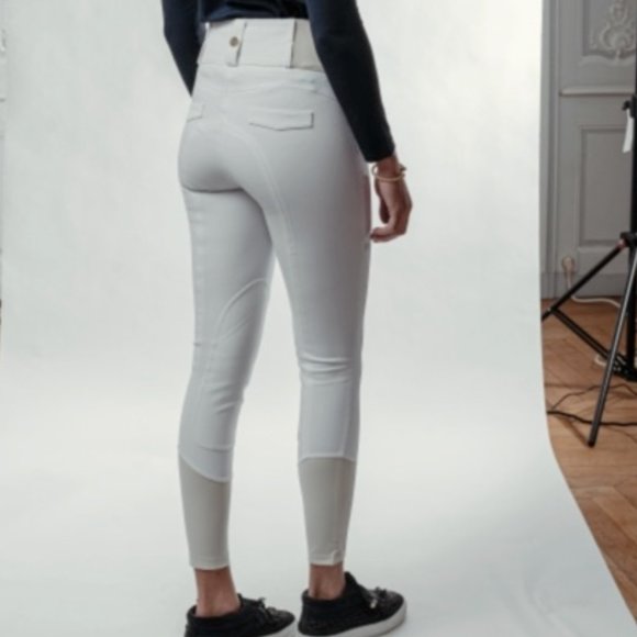 NWT A TISS B White Romy Knee Patch Breeches - Picture 3 of 3